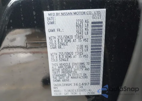 2023 Infiniti Qx60 Luxe from USA, damaged, VIN 5N1DL1FR6PC361497